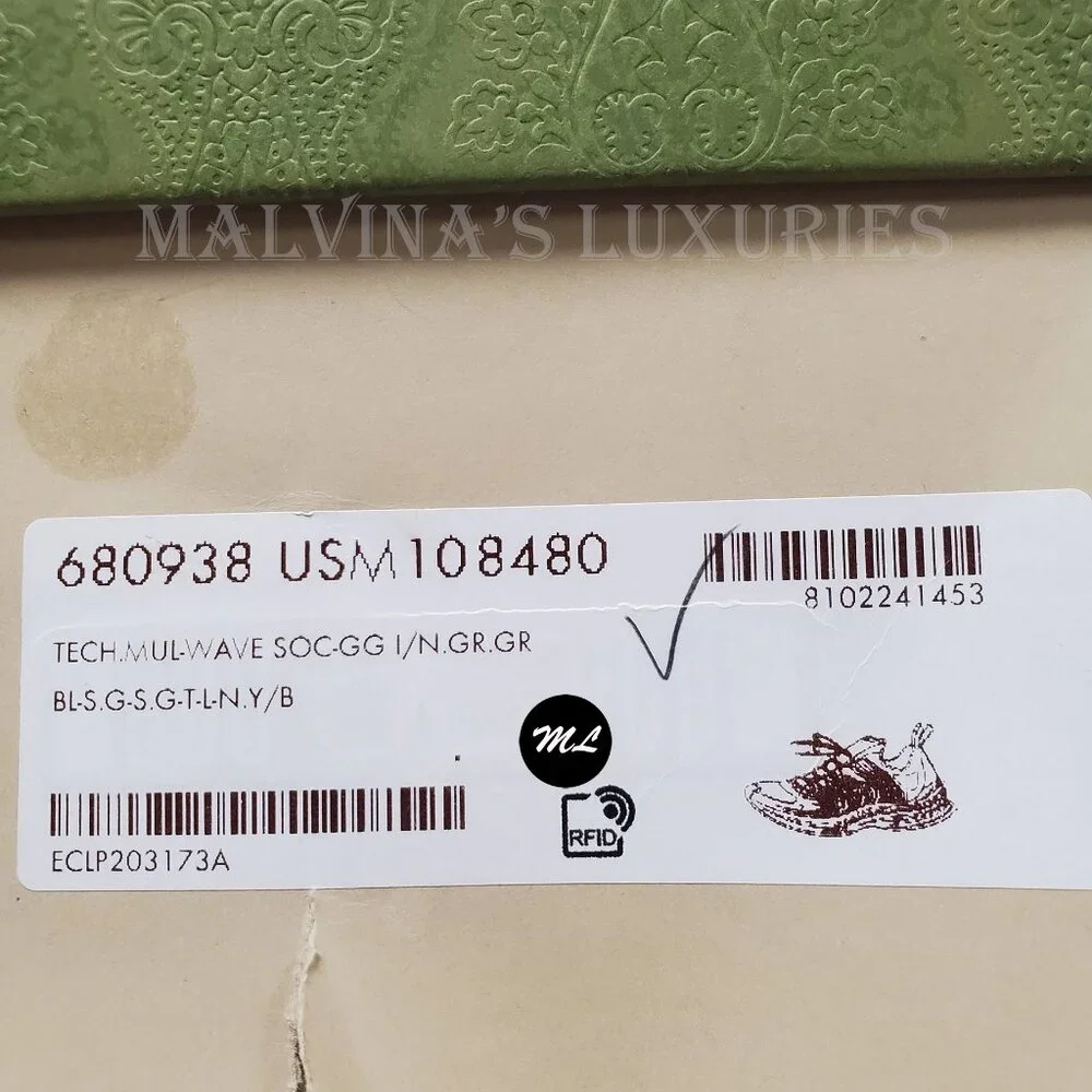 GUCCI SNEAKERS RUN RUBBER TRIMMED MESH SHOES w GG LOGO sz 11 11.5 - Picture 14 of 16